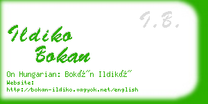 ildiko bokan business card